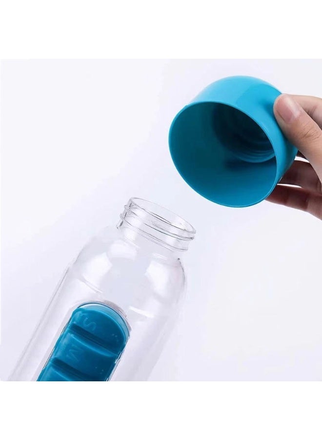 2-in-1 Daily Pill Organizer Water Bottle 600ml BPA-Free Portable Hydration - Image 5